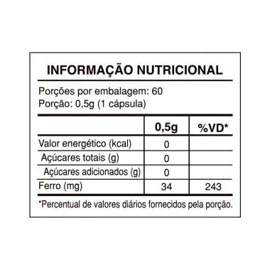 Ferro Quelato 34mcg Health Labs Premium 60 C&aacute;psulas