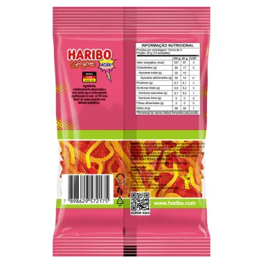 Bala Haribo Spaghetti Ácida Sabor Melão e Melancia Sortida 75g