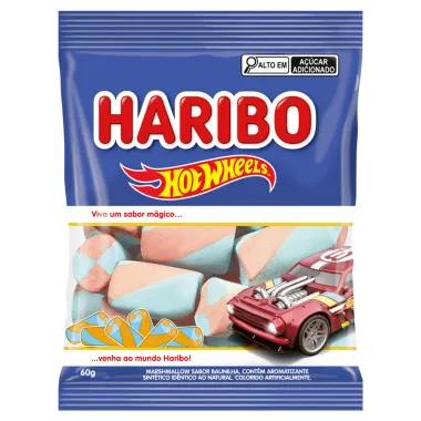 Marshmallows Haribo HotWheels Sabor Baunilha 60g