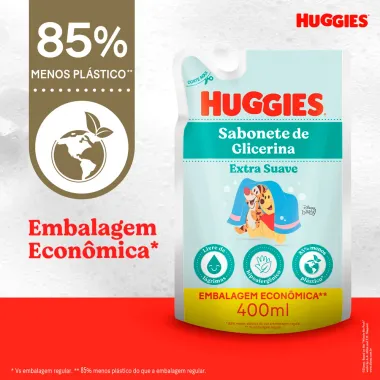 Sabonete L&iacute;quido de Glicerina Huggies Disney Baby Extra Suave Refil 400ml