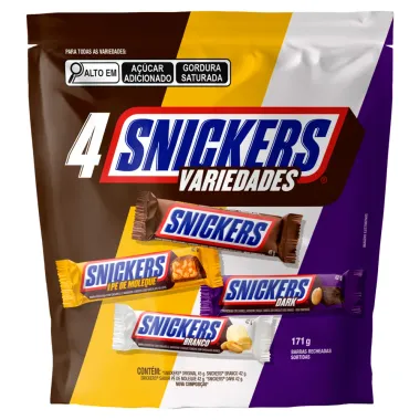Chocolate Snickers Variedades Sortido Sachê 171g