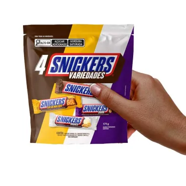 Chocolate Snickers Variedades Sortido Sachê 171g