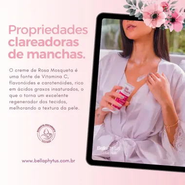 Creme Desodorante Corporal Rosa Mosqueta Bellaphytus para Todo Tipo de Pele 100ml