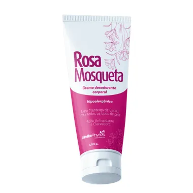 Creme Desodorante Corporal Rosa Mosqueta Bellaphytus para Todo Tipo de Pele 100ml