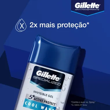 Desodorante Gillette Especialized Invisible Gel Cool Wave Antitranspirante Stick 113g
