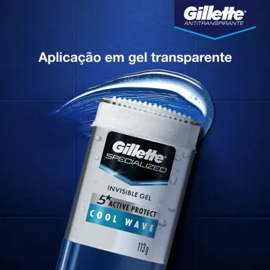 Desodorante Gillette Especialized Invisible Gel Cool Wave Antitranspirante Stick 113g