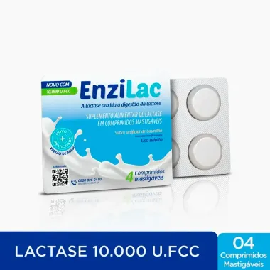 Enzilac 10.000U.FCC com 4 Comprimidos Mastigáveis