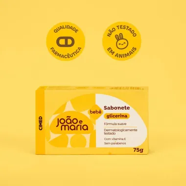 Sabonete em Barra Glicerina Cimed Beb&ecirc; Jo&atilde;o e Maria 75g