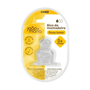 Bico de Mamadeira Cimed Jo&atilde;o e Maria Fluxo Lento 0+ Meses 1 Unidade