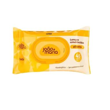 Len&ccedil;o Umedecido com Fragr&acirc;ncia Jo&atilde;o e Maria com 45 unidades