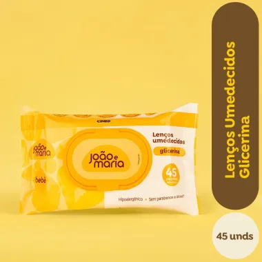 Len&ccedil;o Umedecido com Fragr&acirc;ncia Jo&atilde;o e Maria com 45 unidades