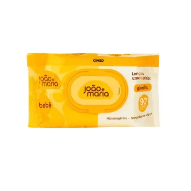 Len&ccedil;o Umedecido Jo&atilde;o e Maria Beb&ecirc; Glicerina 90 Unidades