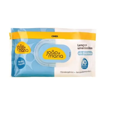 Len&ccedil;os Umedecidos Cimed Jo&atilde;o e Maria Sem Fragr&acirc;ncia 90 Unidades