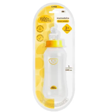 Mamadeira Cimed Jo&atilde;o e Maria Fluxo M&eacute;dio 3+ Meses 240ml