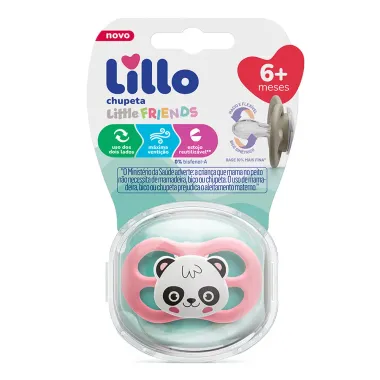 Chupeta Lillo Little Friends 6+ Meses Rosa Desenhos Sortidos com Estojo