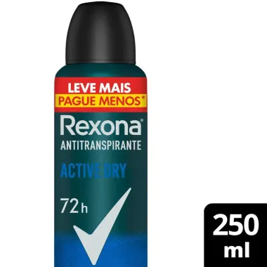 Desodorante Rexona Men Active Dry Aerosol Antitranspirante 72h 250ml Leve Mais Pague Menos