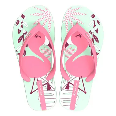 Chinelo Ipanema Infantil Fantasia Rosa e Verde Tamanho 25/26 1 Par