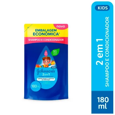 Shampoo e Condicionador Johnson's Kids 2 em 1 Refil 180ml