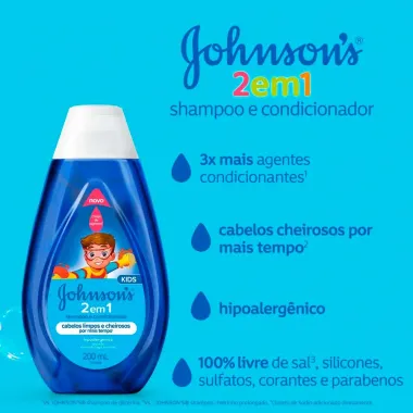 Shampoo e Condicionador Johnson's Kids 2 em 1 200ml