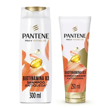 Kit Pantene PRO-V Miracles Antiqueda & Nutri&ccedil;&atilde;o Biotinamina B3 Shampoo 300ml e Condicionador 150ml