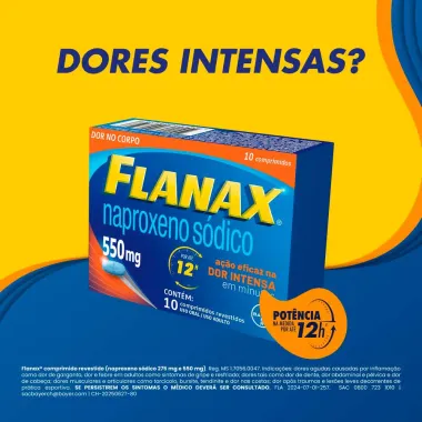 Flanax 550mg Bayer Analgésico com 10 comprimidos