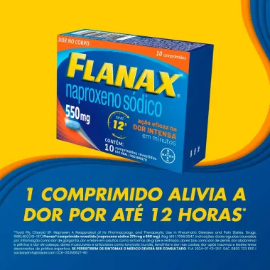 Flanax 550mg Bayer Analgésico com 10 comprimidos