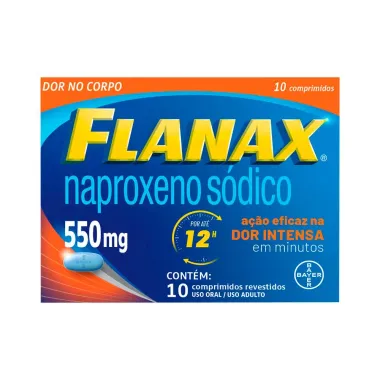 Flanax 550mg Bayer Analgésico com 10 comprimidos