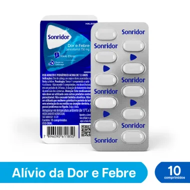 Sonridor 750mg Dor e Febre com 10 Comprimidos