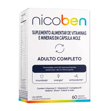 Nicoben Adulto Completo com 60 Cápsulas Gelatinosas