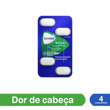 Sonridor Rapid 500mg Dor de Cabe&ccedil;a com 4 Comprimidos Revestidos