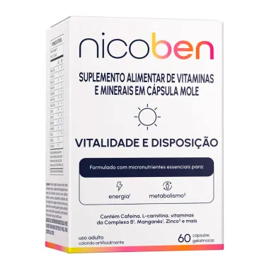 Nicoben Vitalidade e Disposição com 60 Cápsulas Gelatinosas