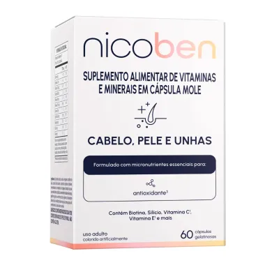Nicoben Cabelo Pele e Unhas com 60 Cápsulas Gelatinosas