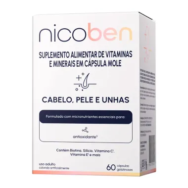Nicoben Cabelo Pele e Unhas com 60 Cápsulas Gelatinosas