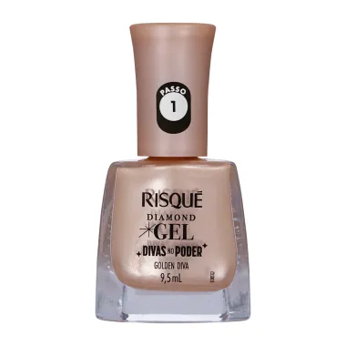 Esmalte Risqué Diamond Gel Divas No Poder Metálico Cor Golden Diva 9,5ml