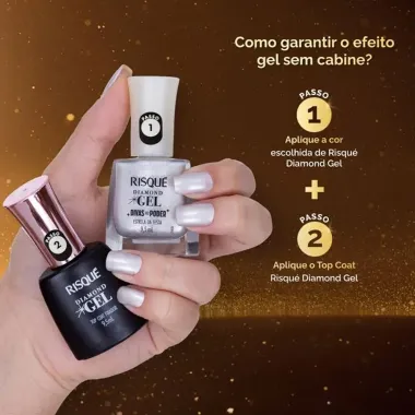 Esmalte Risqué Diamond Gel Divas No Poder Metálico Cor Estrela da Festa 9,5ml