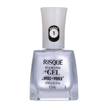 Esmalte Risqué Diamond Gel Divas No Poder Metálico Cor Estrela da Festa 9,5ml