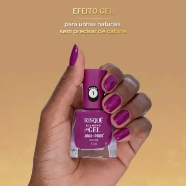 Esmalte Risqué Diamond Gel Divas No Poder Cor Puro Luxo 9,5ml