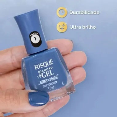 Esmalte Risqué Diamond Gel Divas No Poder Cor Look Fashionista 9,5ml