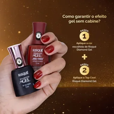 Esmalte Risqué Diamond Gel Divas No Poder Cor Desfilando em Milão 9,5ml