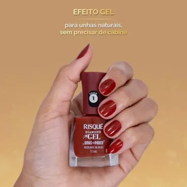 Esmalte Risqué Diamond Gel Divas No Poder Cor Desfilando em Milão 9,5ml