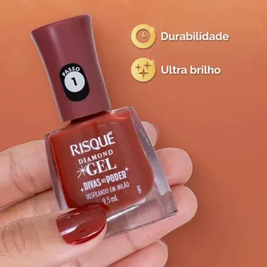 Esmalte Risqué Diamond Gel Divas No Poder Cor Desfilando em Milão 9,5ml