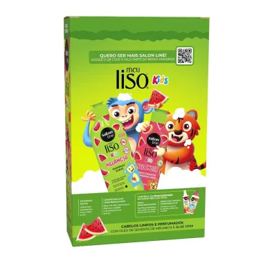 Kit Meu Liso Kids Salon Line Melancia Shampoo Suave 300ml e Condicionador 200ml