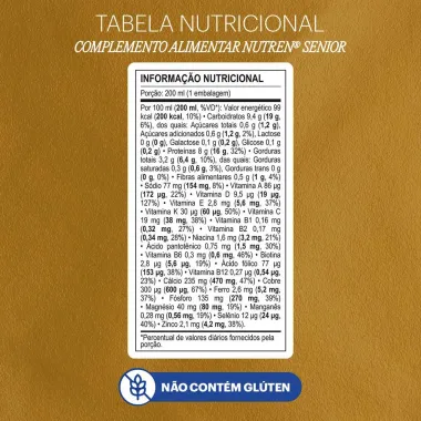 Nutren Senior Zero Lactose Sabor Baunilha com16g de Prote&iacute;nas 200ml
