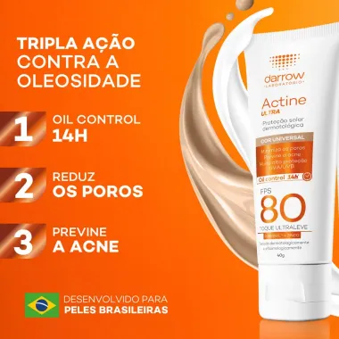 Protetor Solar Actine Ultra FPS 80 Sem Cor 40g