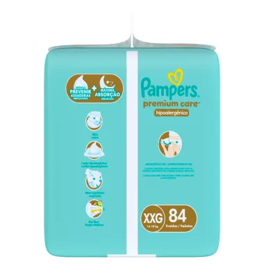 Fralda Pampers Premium Care Tamanho XXG 84 Unidades Descartáveis