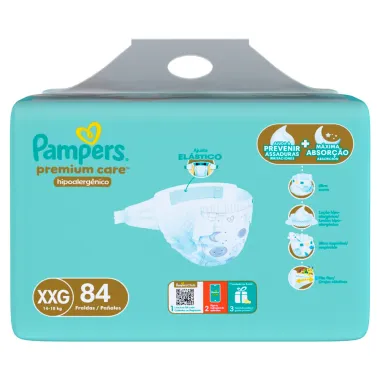 Fralda Pampers Premium Care Tamanho XXG 84 Unidades Descartáveis