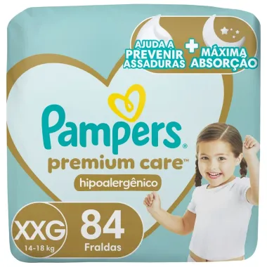 Fralda Pampers Premium Care Tamanho XXG 84 Unidades Descart&aacute;veis