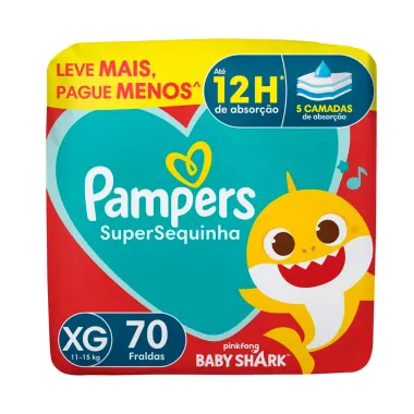 Fralda Pampers Super Sequinha XG 70 Unidades
