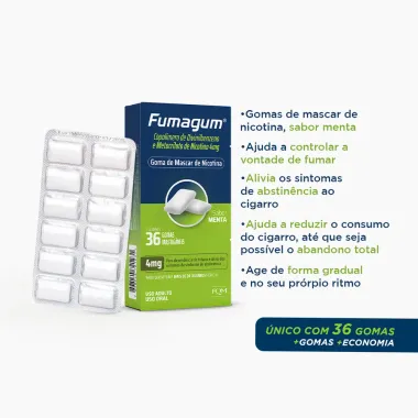 Fumagum 4mg Sabor Menta com 36 Gomas Mastigáveis