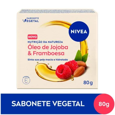 Sabonete N&iacute;vea Vegetal Nutri&ccedil;&atilde;o Da Natureza &Oacute;leo de Jojoba & Framboesa 80g